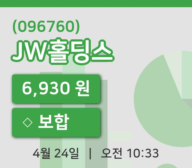 [JW홀딩스주가] 10시 33분 현재 6,930원
