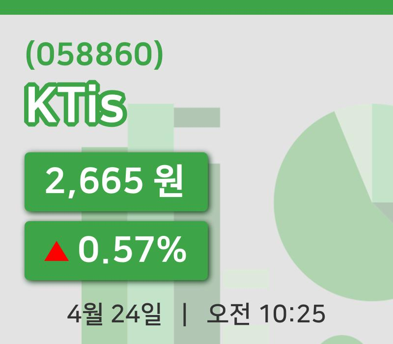 [KTis주가] 24일 이시각 현재  2,665원