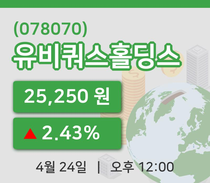 [유비쿼스홀딩스주가] 12시 00분 현재 25,250원