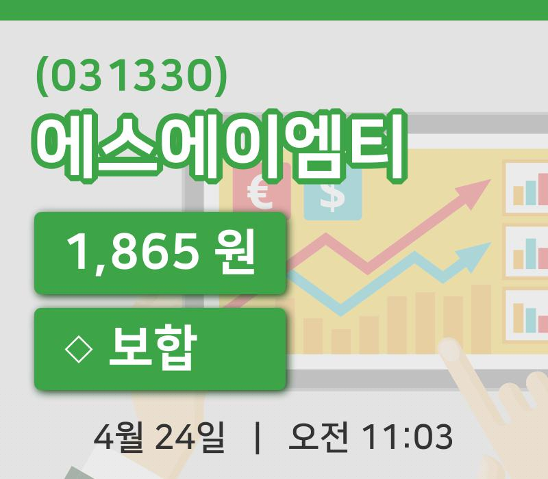 [에스에이엠티주가] 11시 03분 현재 1,865원