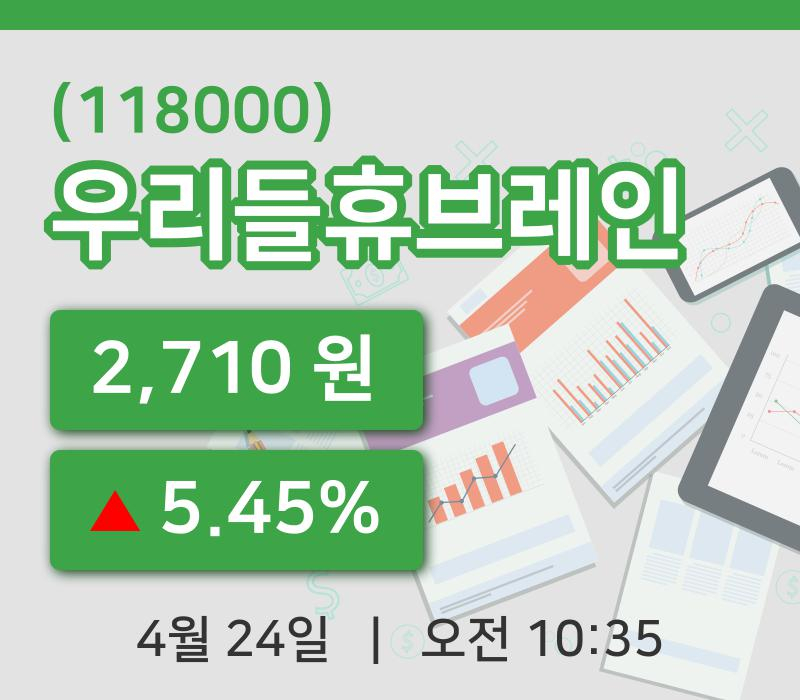[우리들휴브레인주가] 24일 10시 35분 현재 2,710원