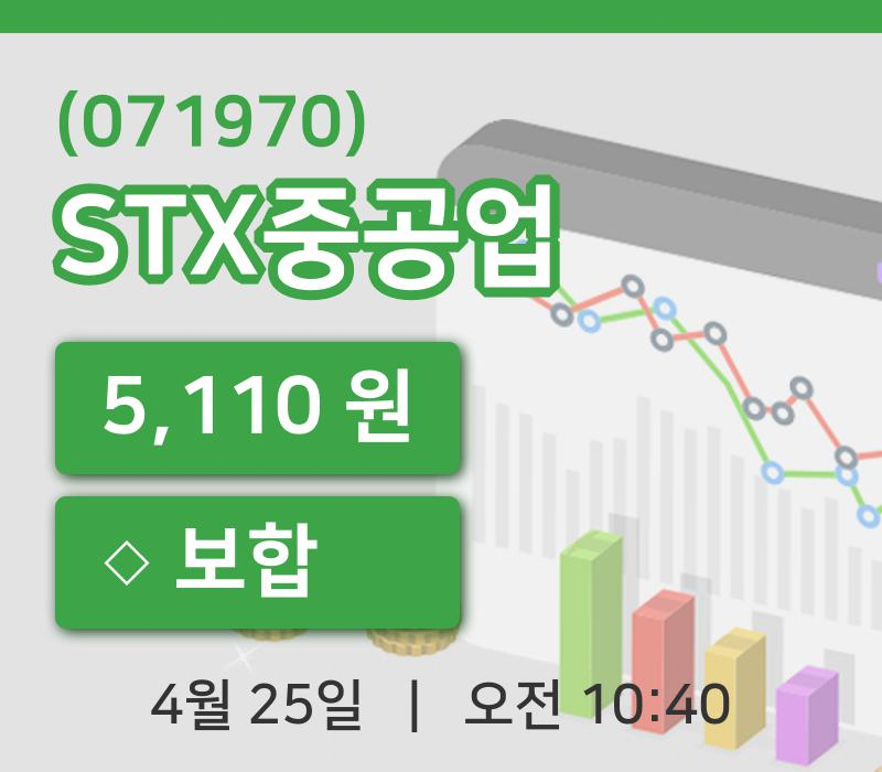 [STX중공업주가] 10시 40분 현재 5,110원
