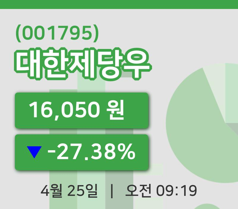 [대한제당우주가] 25일 이시각 현재  16,050원