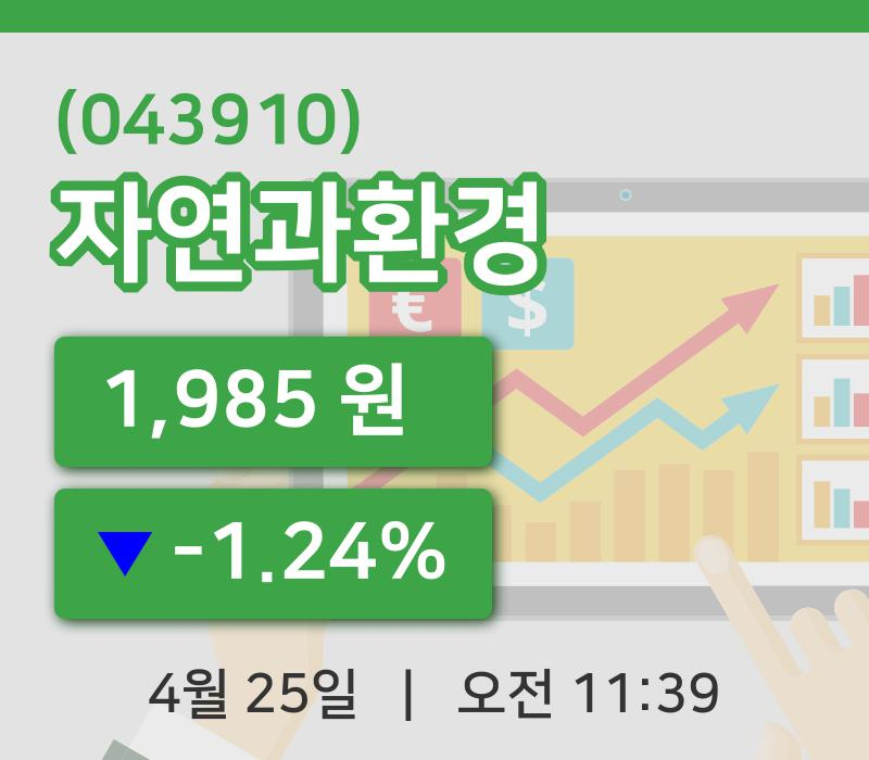 [자연과환경주가] 25일 11시 39분 현재 1,985원