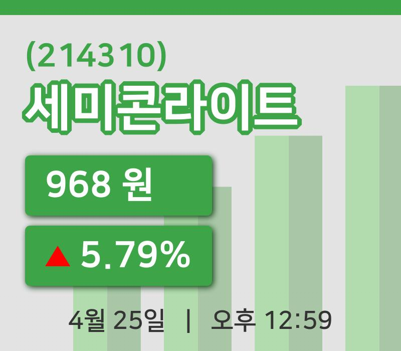 [세미콘라이트주가] 25일 12시 59분 현재 968원