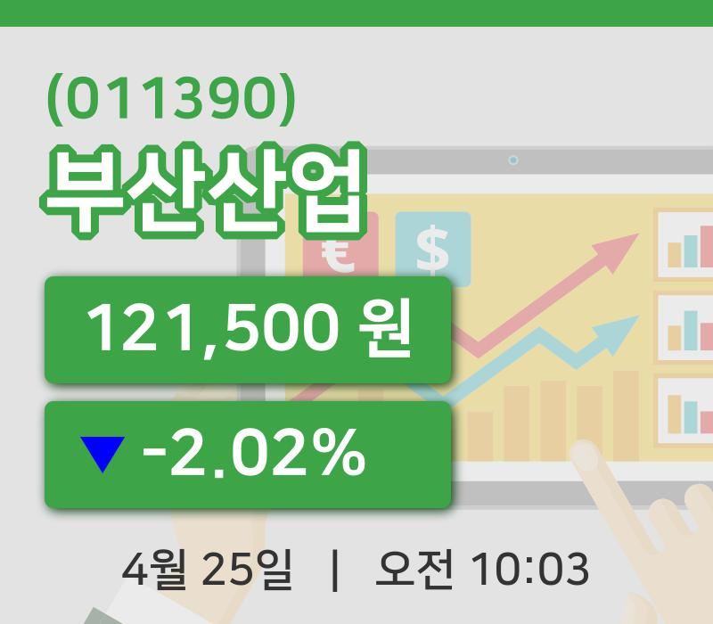 [부산산업주가] 10시 03분 현재 121,500원