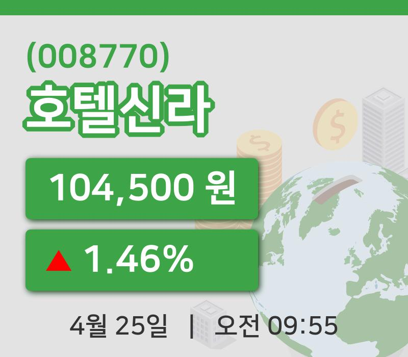 [호텔신라주가] 25일 이시각 현재  104,500원