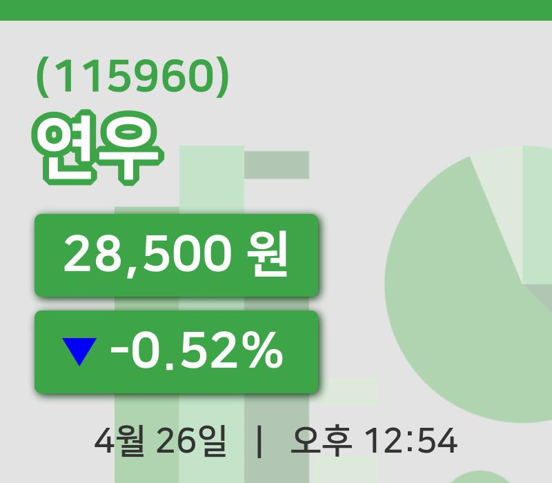 [연우주가] 12시 54분 현재 28,500원