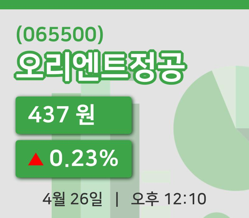 [오리엔트정공주가] 12시 10분 현재 437원
