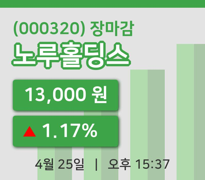 국내주식마감노루홀딩스 25일 13,000원 장마감주식차트복습하기