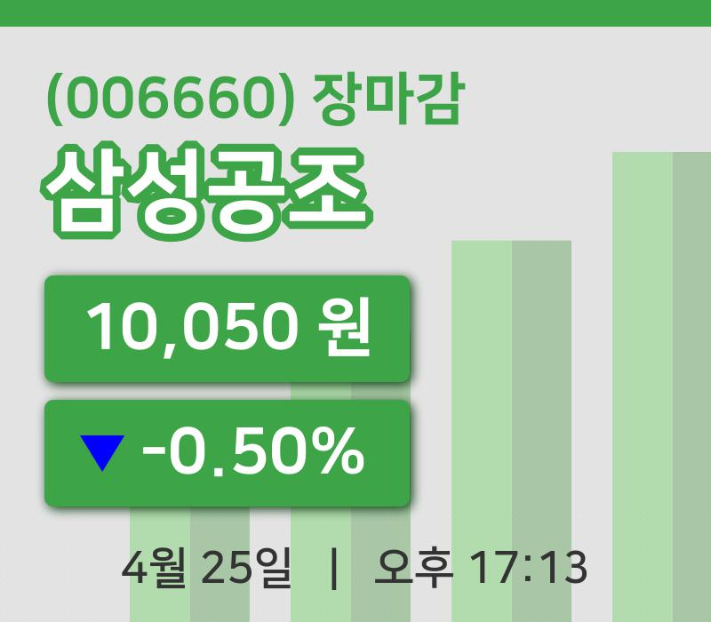 국내증시마감삼성공조 25일 10,050원 장마감