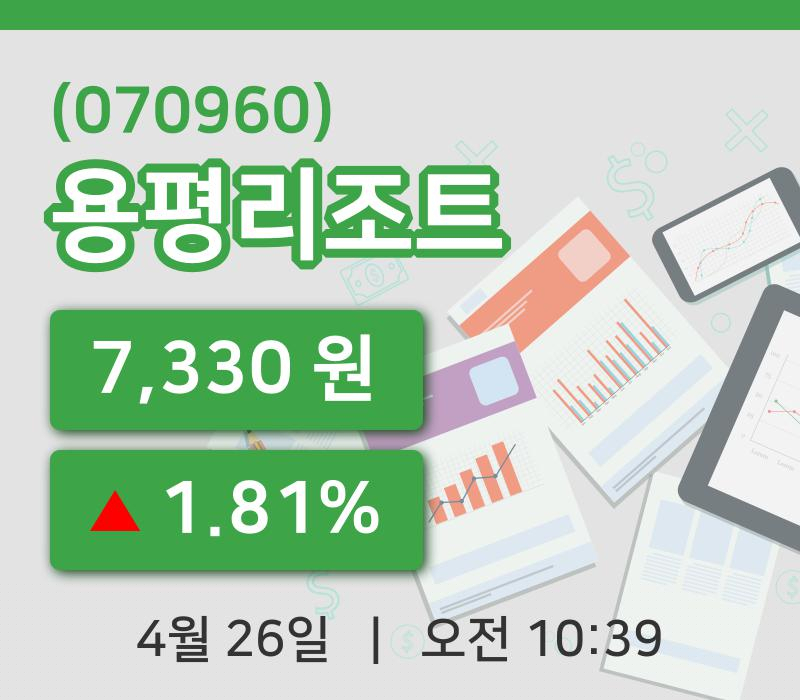 [용평리조트주가] 26일 10시 39분 현재 7,330원
