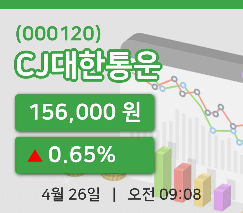 [CJ대한통운주가] 26일 9시 08분 현재 156,000원