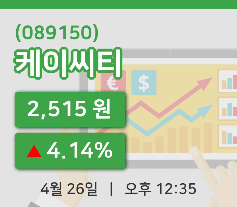 [케이씨티주가] 12시 35분 현재 2,515원