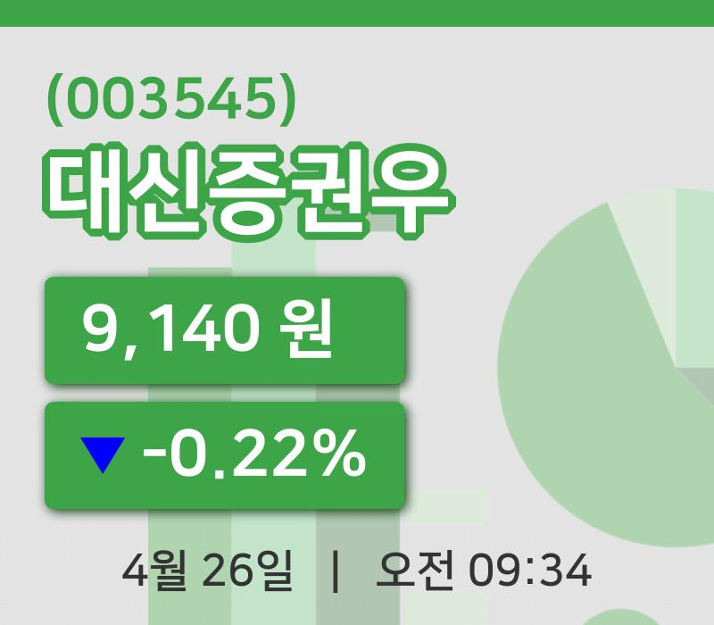 [대신증권우주가] 26일 이시각 현재  9,140원