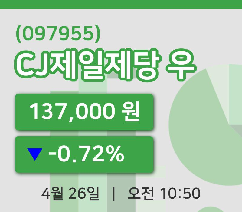 [CJ제일제당 우주가] 26일 10시 50분 현재 137,000원