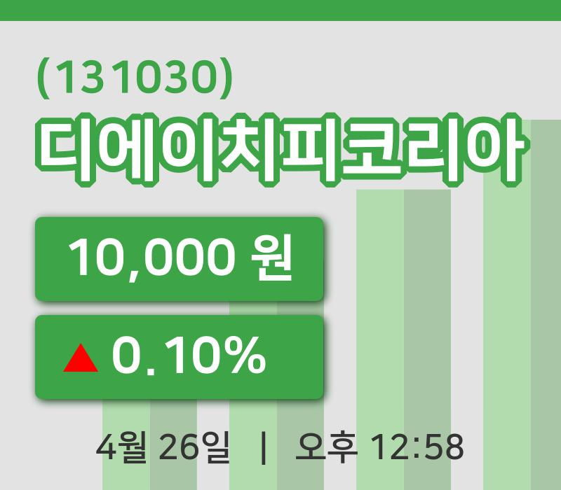 [디에이치피코리아주가] 12시 58분 현재 10,000원