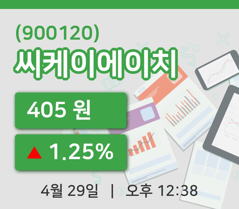 [씨케이에이치주가] 12시 38분 현재 405원