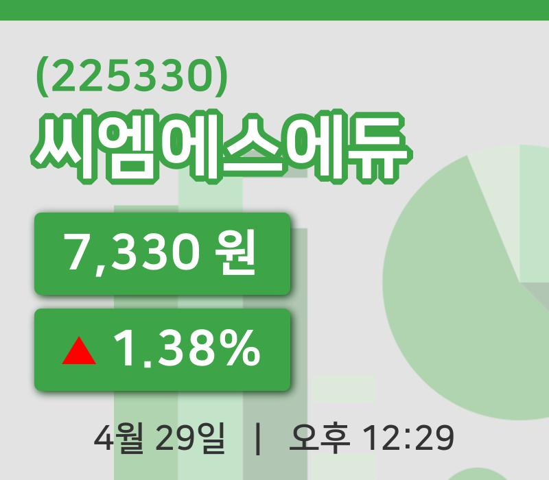 [씨엠에스에듀주가] 29일 12시 29분 현재 7,330원
