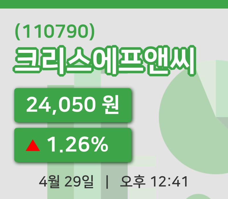 [크리스에프앤씨주가] 29일 이시각 현재  24,050원