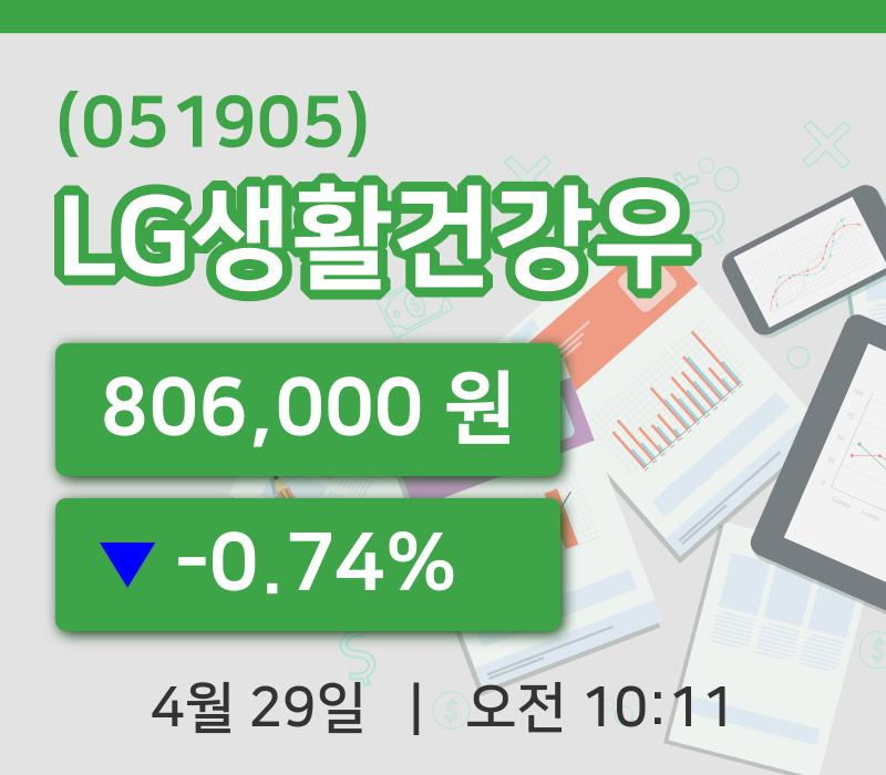 [LG생활건강우주가] 10시 11분 현재 806,000원