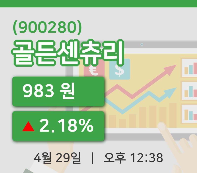 [골든센츄리주가] 12시 38분 현재 983원