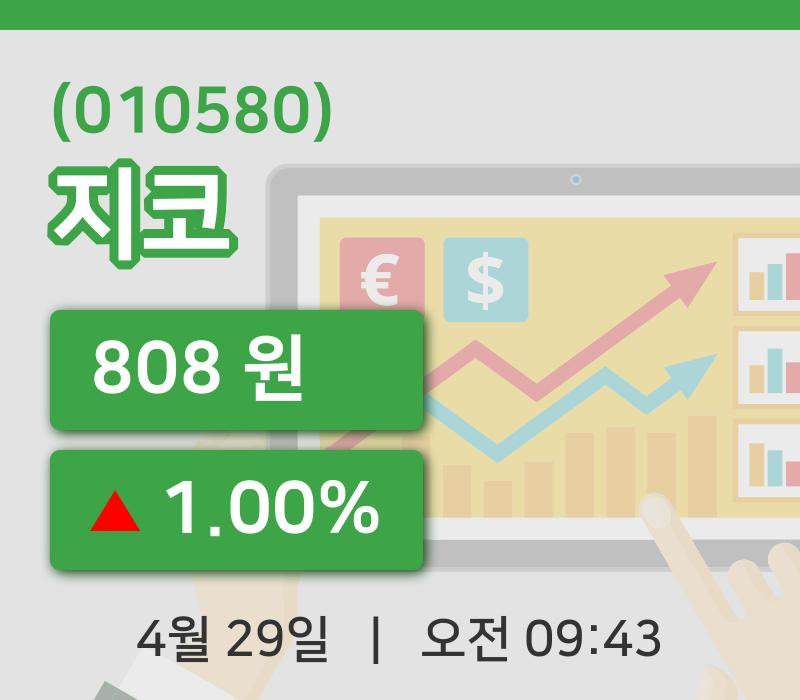 [지코주가] 29일 9시 43분 현재 808원