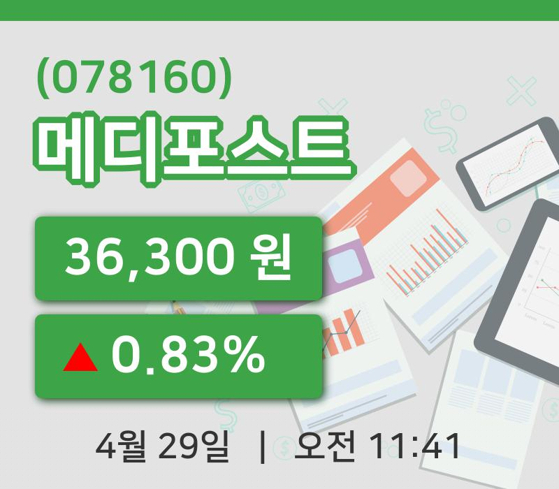 [메디포스트주가] 11시 41분 현재 36,300원