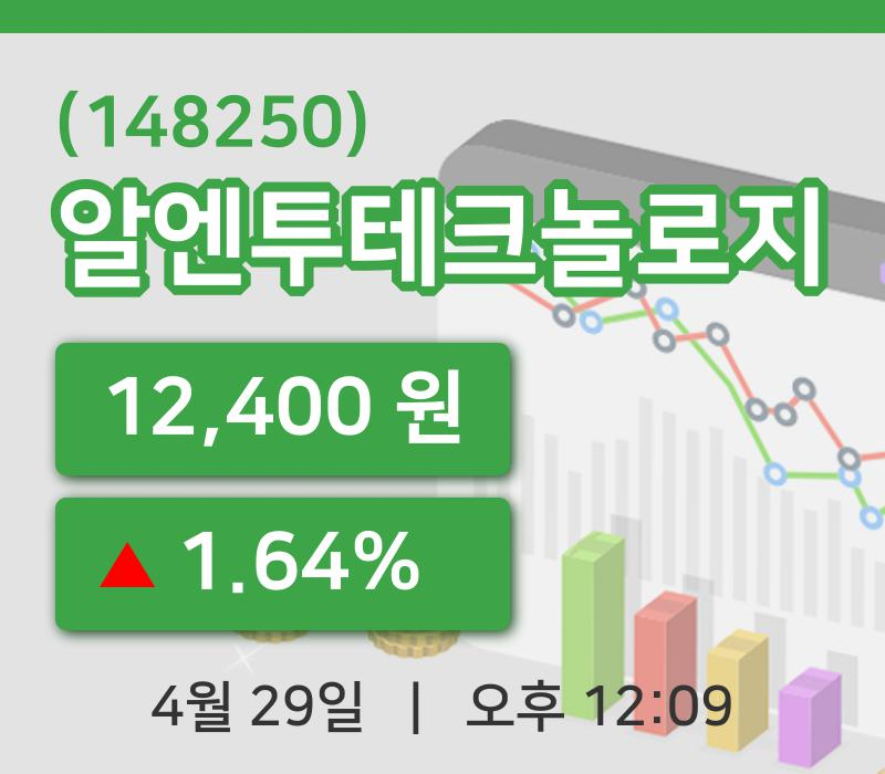 [알엔투테크놀로지주가] 29일 이시각 현재  12,400원