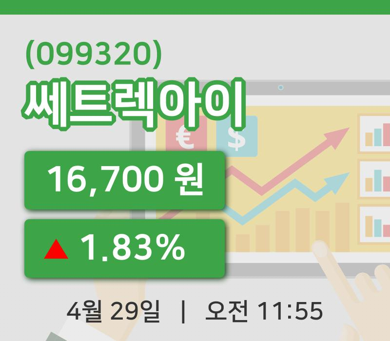 [쎄트렉아이주가] 29일 이시각 현재  16,700원