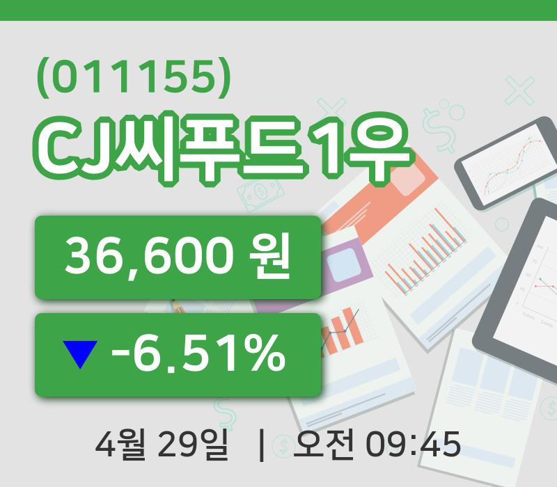 [CJ씨푸드1우주가] 29일 이시각 현재  36,600원