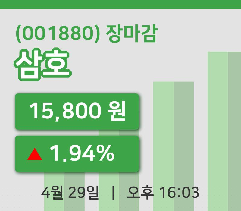 코스피정리삼호 29일 15,800원 장종료그래프종합정리