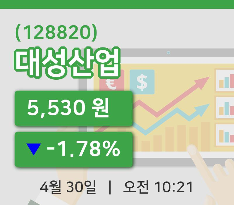 [대성산업주가] 30일 이시각 현재  5,530원