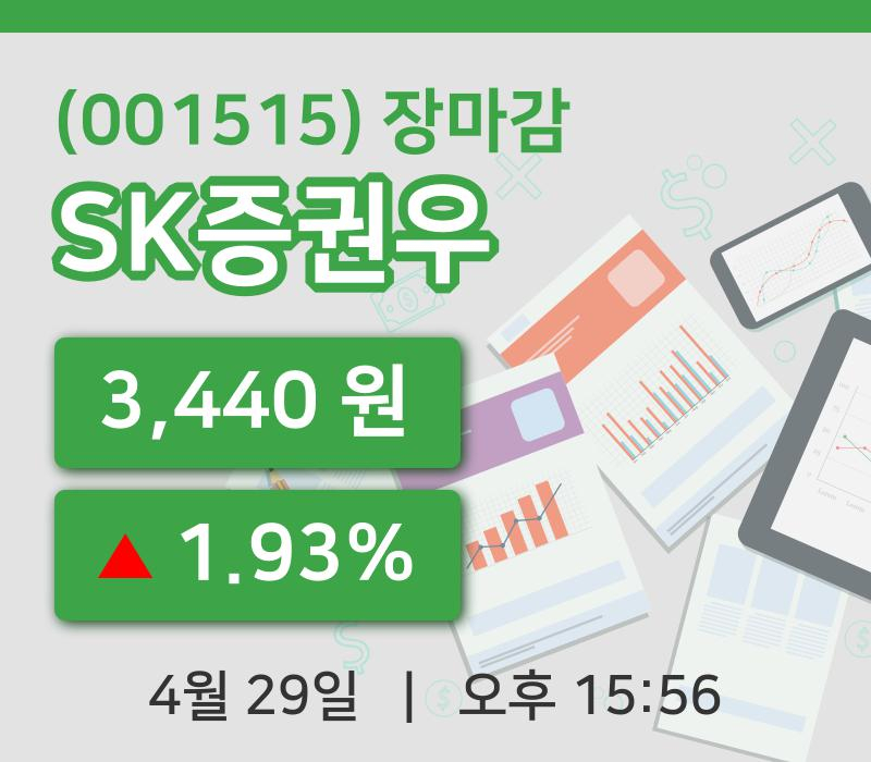 국내주식마감SK증권우 29일 3,440원 장종료