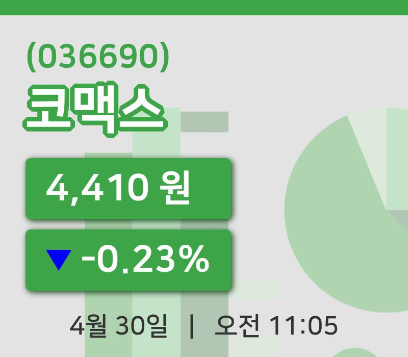 [코맥스주가] 30일 이시각 현재  4,410원