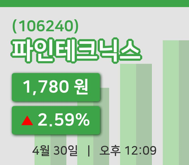 [파인테크닉스주가] 30일 이시각 현재  1,780원