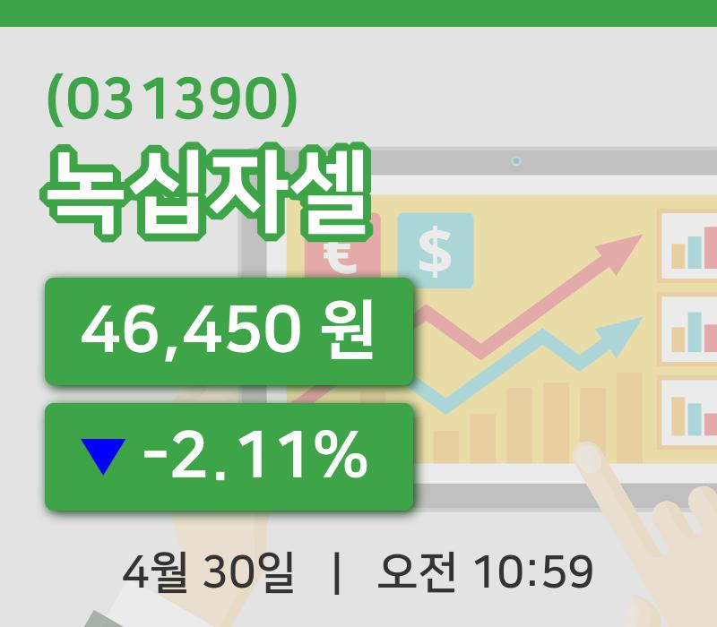 [녹십자셀주가] 10시 59분 현재 46,450원
