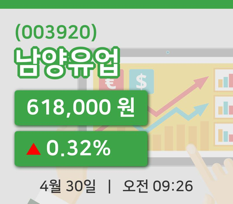 [남양유업주가] 30일 이시각 현재  618,000원