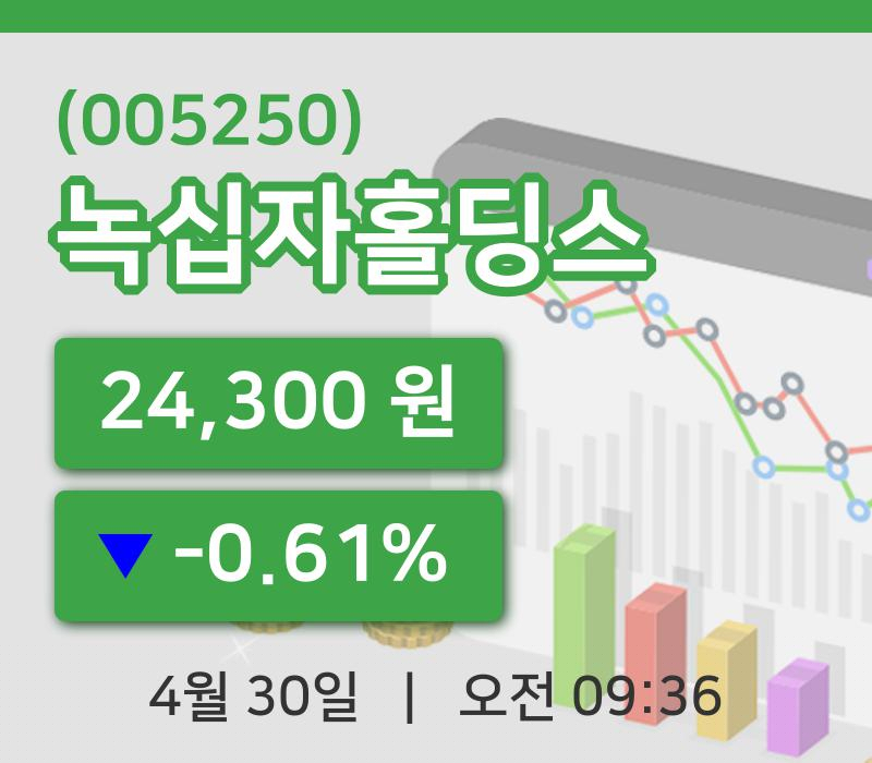[녹십자홀딩스주가] 30일 이시각 현재  24,300원