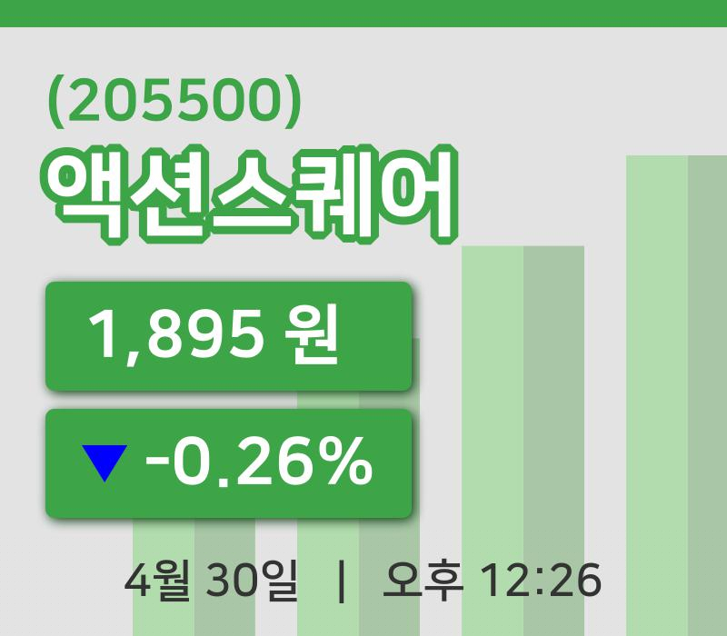 [액션스퀘어주가] 30일 이시각 현재  1,895원