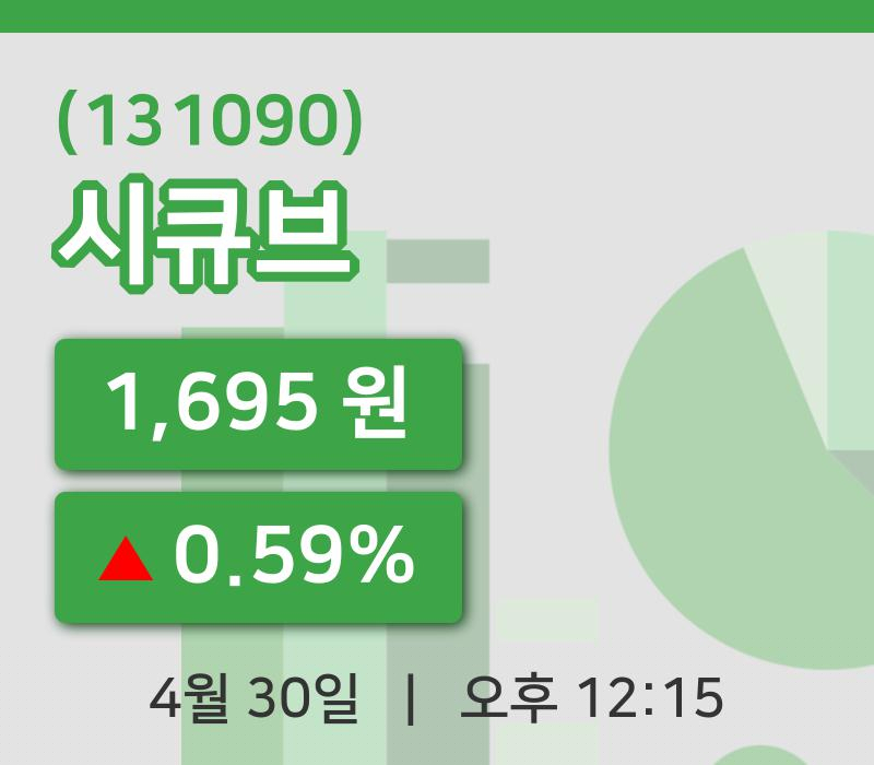 [시큐브주가] 30일 12시 15분 현재 1,695원