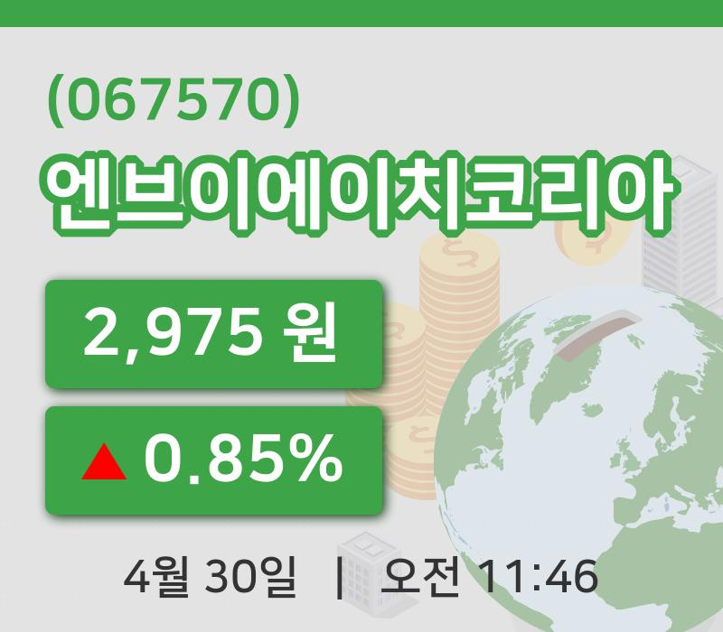 [엔브이에이치코리아주가] 30일 11시 46분 현재 2,975원