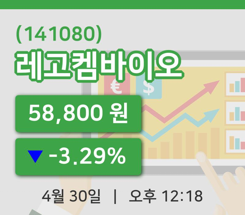 [레고켐바이오주가] 30일 12시 18분 현재 58,800원