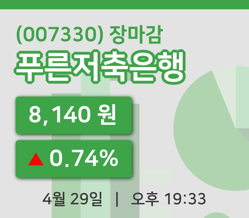 마감증시보고푸른저축은행 29일 8,140원 마감