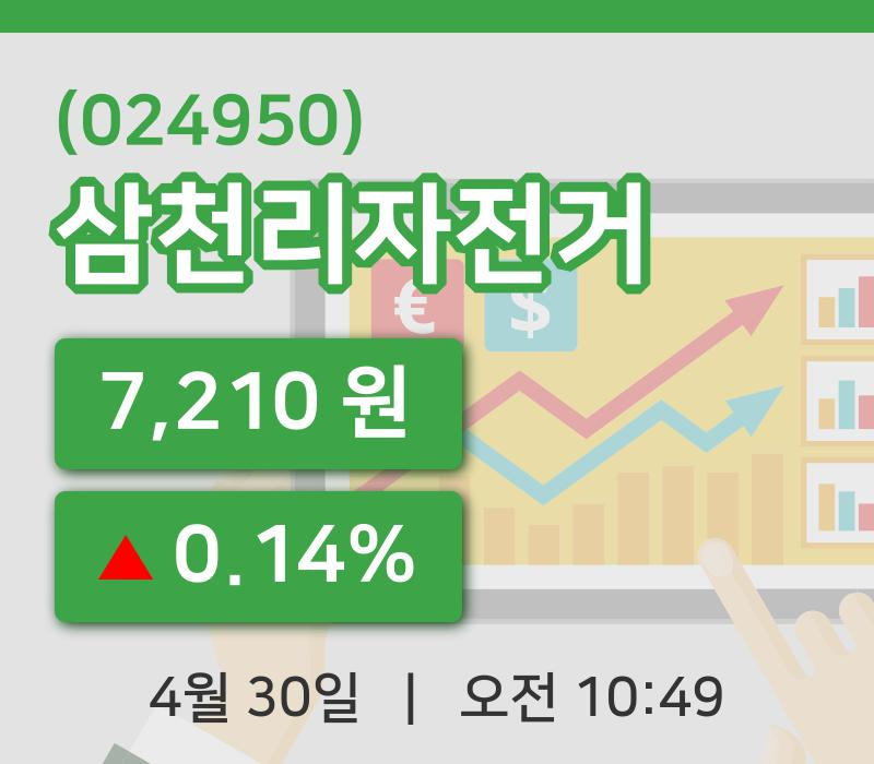 [삼천리자전거주가] 10시 49분 현재 7,210원