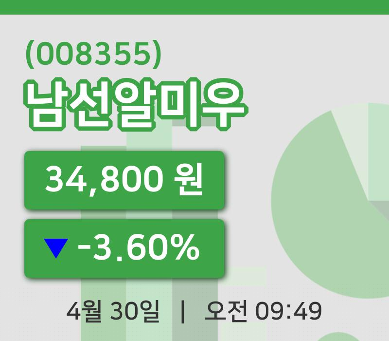 [남선알미우주가] 9시 49분 현재 34,800원