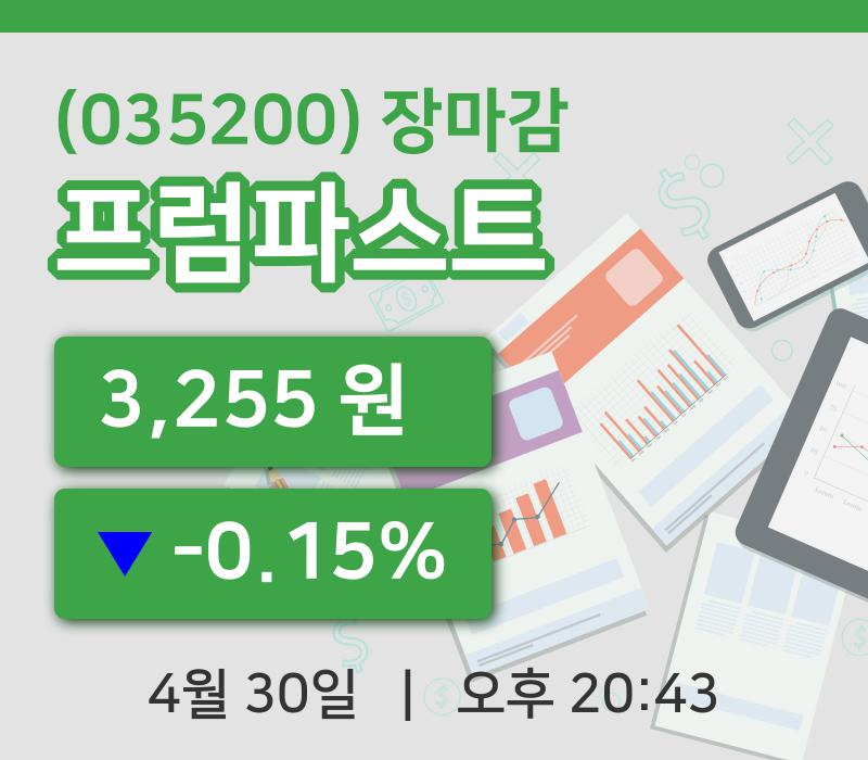 마감증시보고프럼파스트 30일 3,255원 장종료