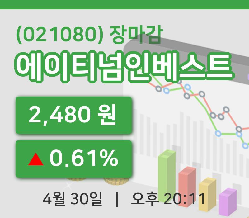 마감증시보고에이티넘인베스트 30일 2,480원 장 마쳐주식차트통계 및 분석