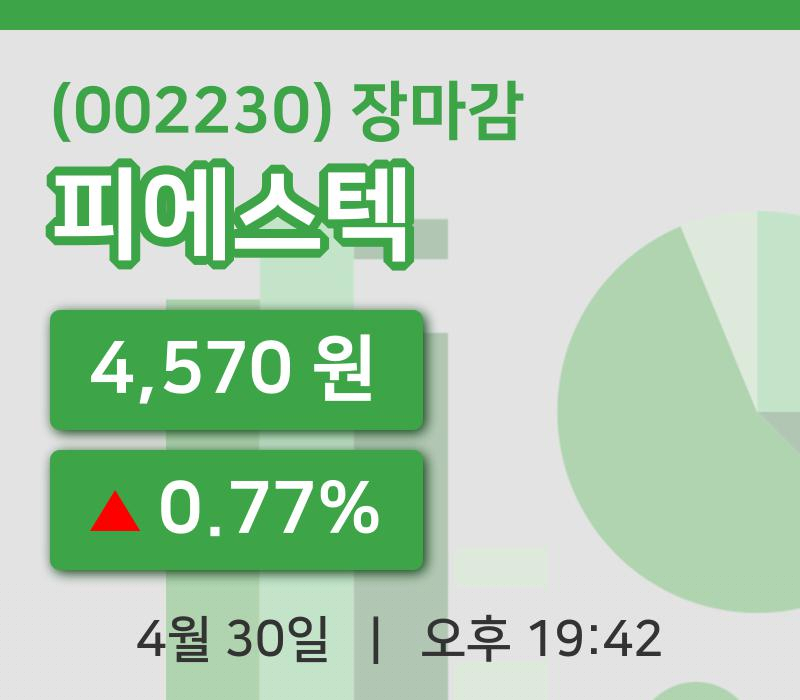 국내주식마감피에스텍 30일 4,570원 장 마쳐그래프복습 및 분석