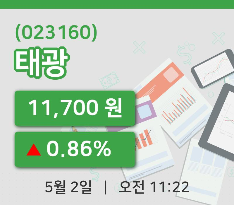 [태광주가] 2일 11시 22분 현재 11,700원